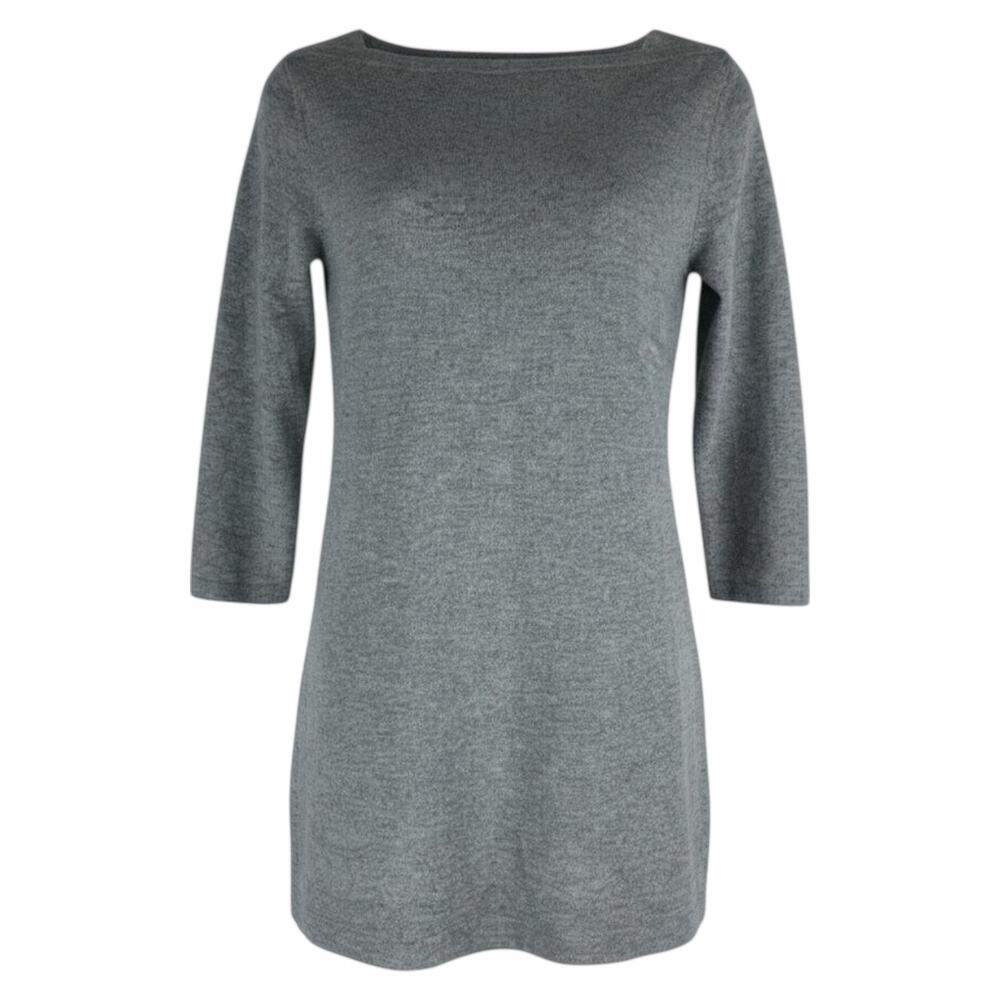 Magaschoni 100% Cashmere Square Neck Tunic Sweater Gray Size S - Picture 2 of 9